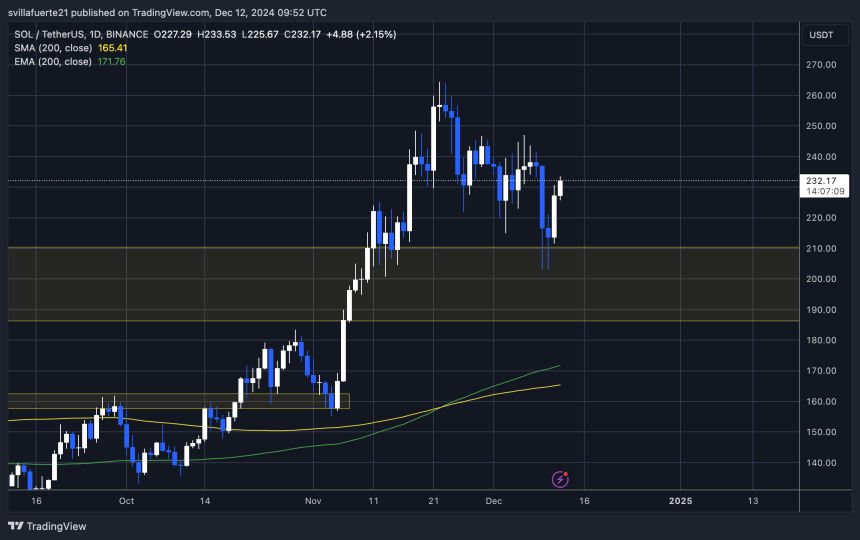 SOL testing liquidity around $230