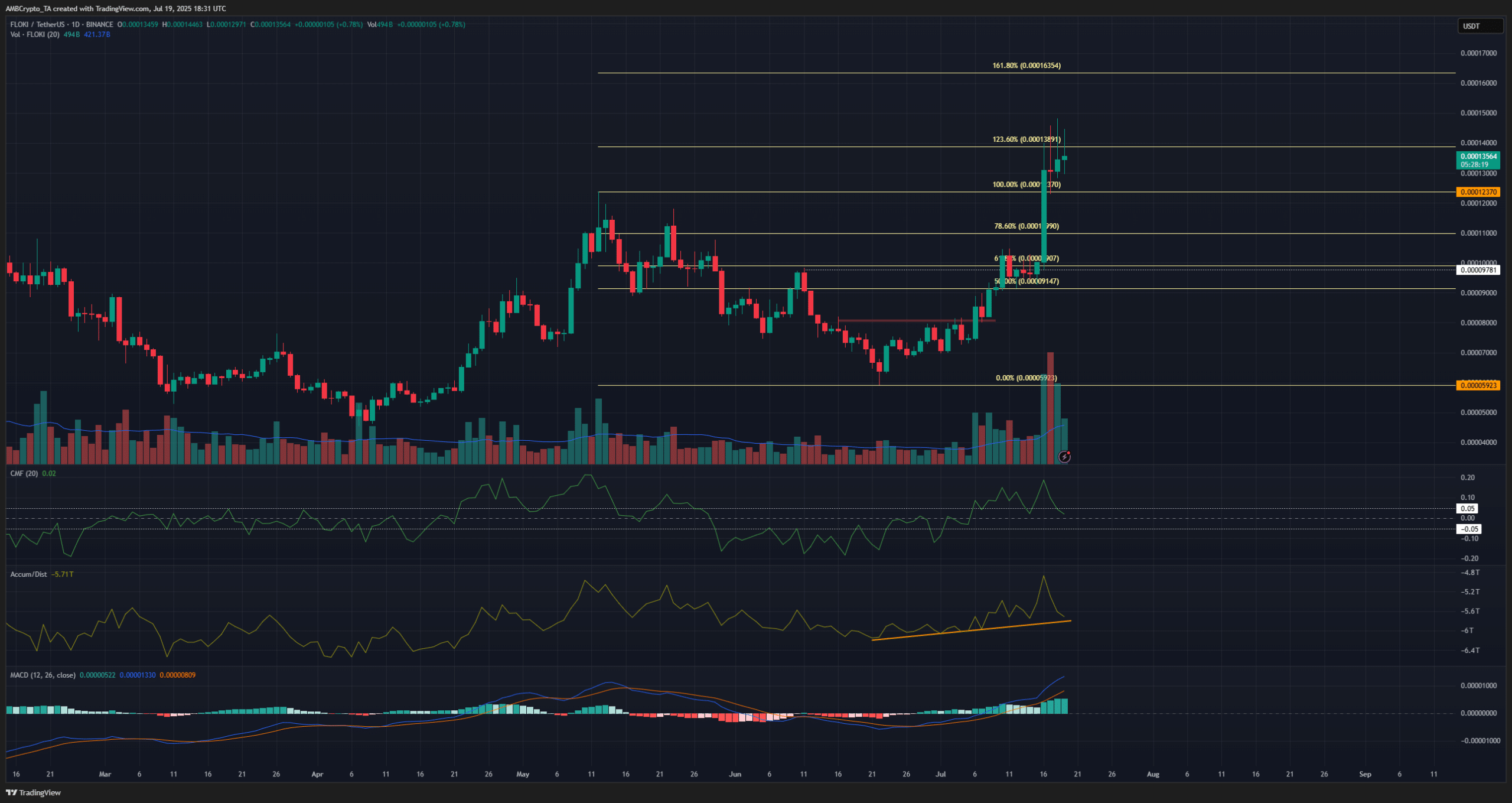 FLOKI 1-day Chart