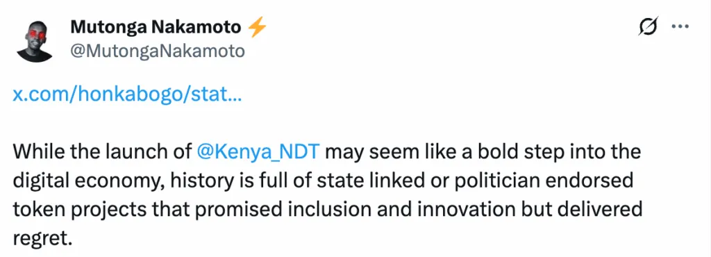 Mutonga Nakamoto tweet