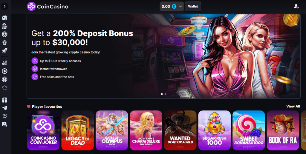 CoinCasino webpage