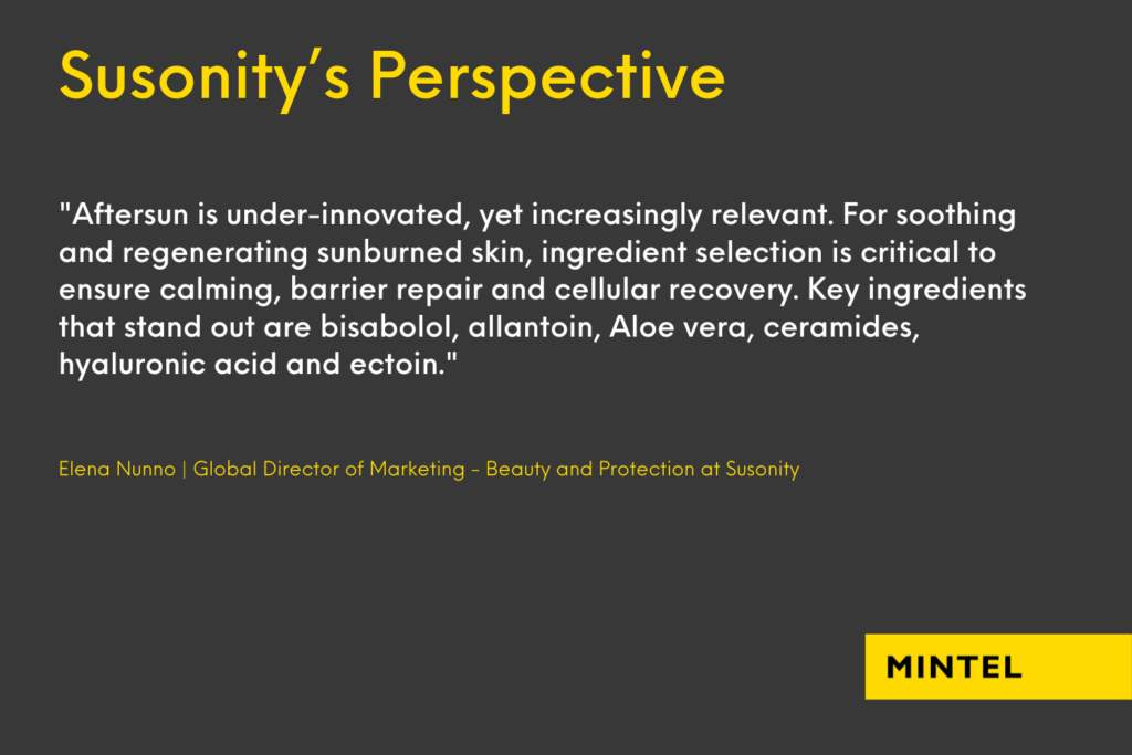 Susonity shares its perspective with Mintel on how BPC brands can improve the skinification of suncare. In this infographic, they highlight the essential need for aftersun innovation. 